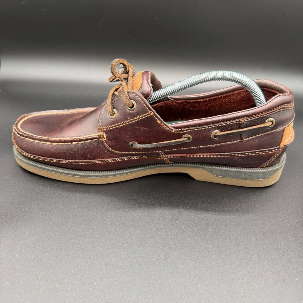 Sperry Mens Mako 2-Eye Canoe Moc Boat Shoes Amaretto Leather 0764027 Size 11